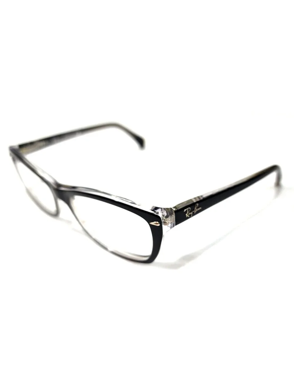 Ray Ban RB5255 2034 Black Rectangular Cat Eyes Eyeglasses 53-16 135 FS